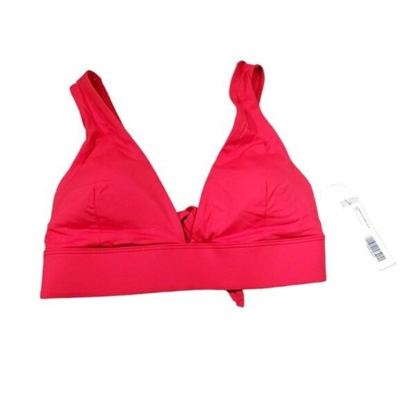 Everlane The Triangle Bikini Swimsuit Top Red Women’s Size L Large ReNew - Picture 1 of 7